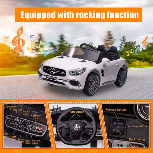 12V Electric Kids Ride On Car Mercedes Benz AMG SL65 with Remote Control and LED Lights