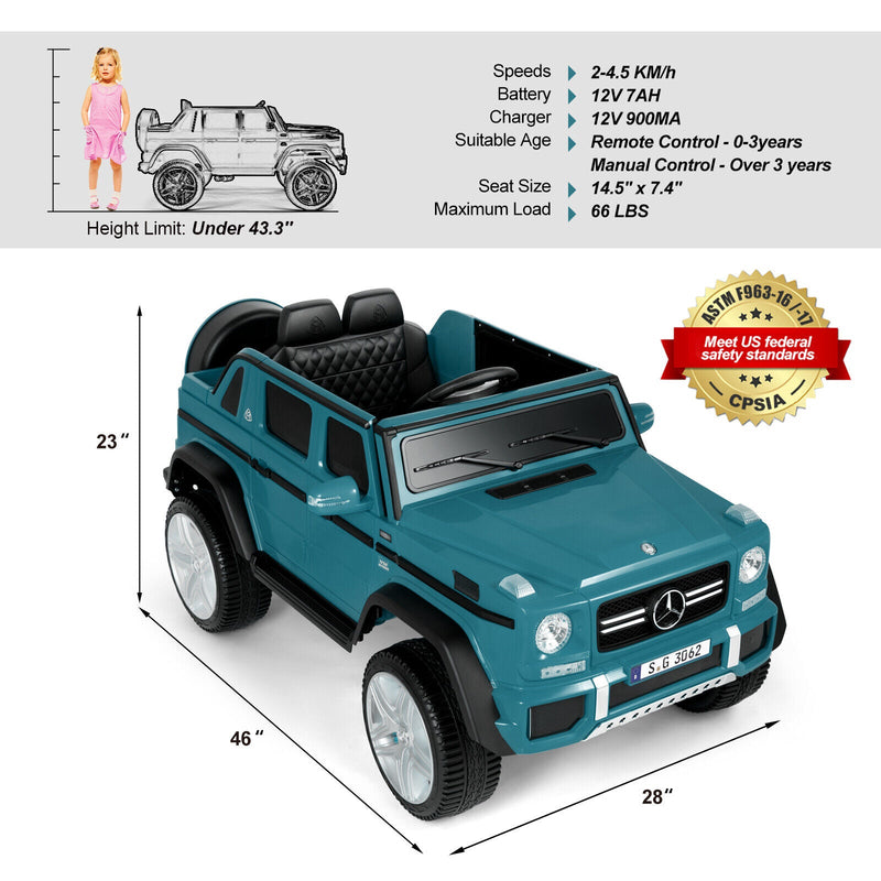 Load image into Gallery viewer, Mercedes-Benz Toy Truck Ride-On Car for Kids with LED Lights, Music, and Remote Control - 12V Blue Battery Powered
