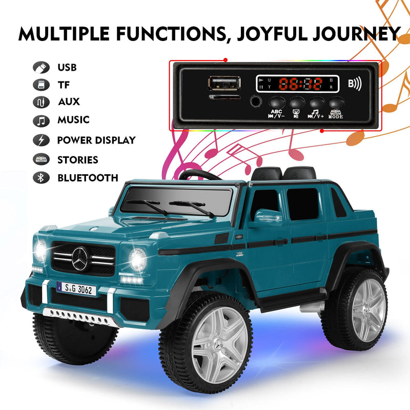 Load image into Gallery viewer, Mercedes-Benz Toy Truck Ride-On Car for Kids with LED Lights, Music, and Remote Control - 12V Blue Battery Powered
