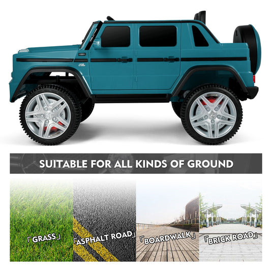 Mercedes-Benz Toy Truck Ride-On Car for Kids with LED Lights, Music, and Remote Control - 12V Blue Battery Powered