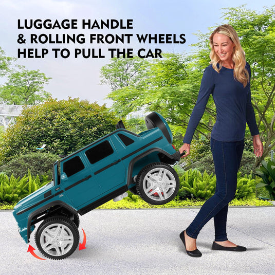 Mercedes-Benz Toy Truck Ride-On Car for Kids with LED Lights, Music, and Remote Control - 12V Blue Battery Powered