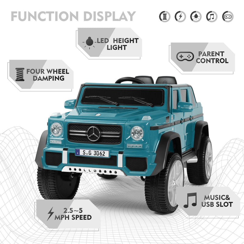 Load image into Gallery viewer, Mercedes-Benz Toy Truck Ride-On Car for Kids with LED Lights, Music, and Remote Control - 12V Blue Battery Powered
