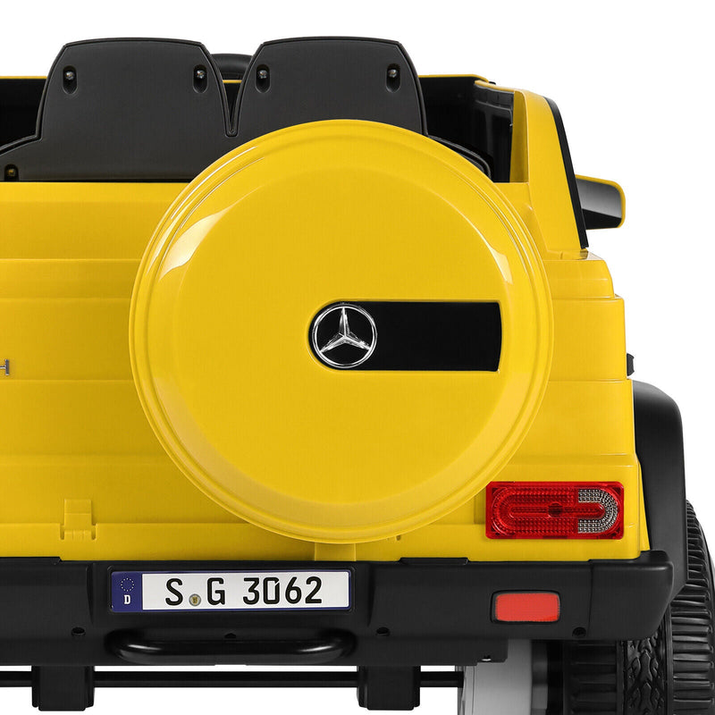 Load image into Gallery viewer, Mercedes-Benz Truck 12V Battery Ride On Car for Kids with 3 Speeds, LED Lights, Music, and Remote Control - Yellow
