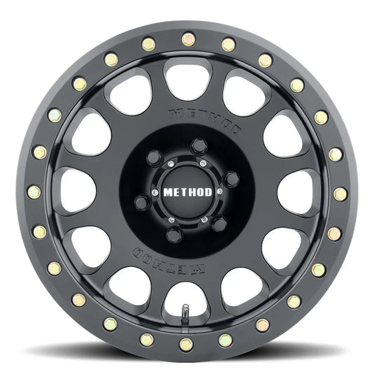 Method MR105 V3 Beadlock 17x9 -38mm Offset 8x6.5 130.81mm CB Matte Black Wheel w/ BH-H24125
