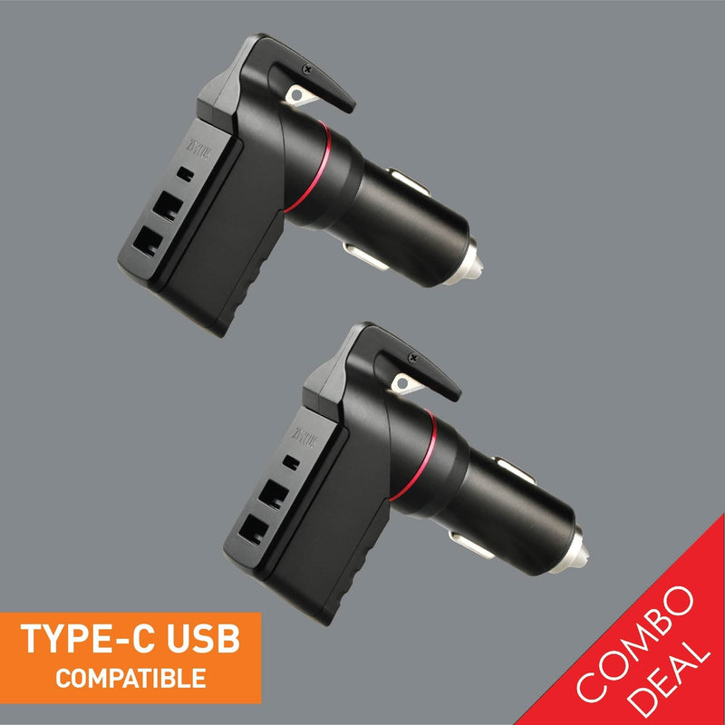 Load image into Gallery viewer, USB Car Charger Emergency Tool (2pc)
