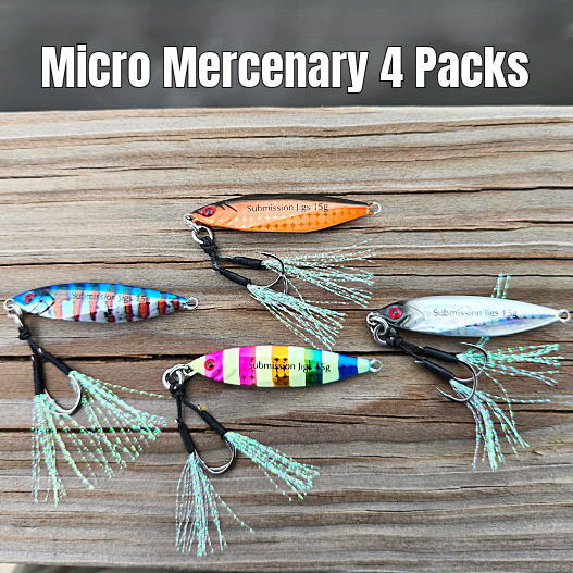 Load image into Gallery viewer, Mercenary Micro Slow Pitch Jig – 4-Pack – 10g &amp; 15g
