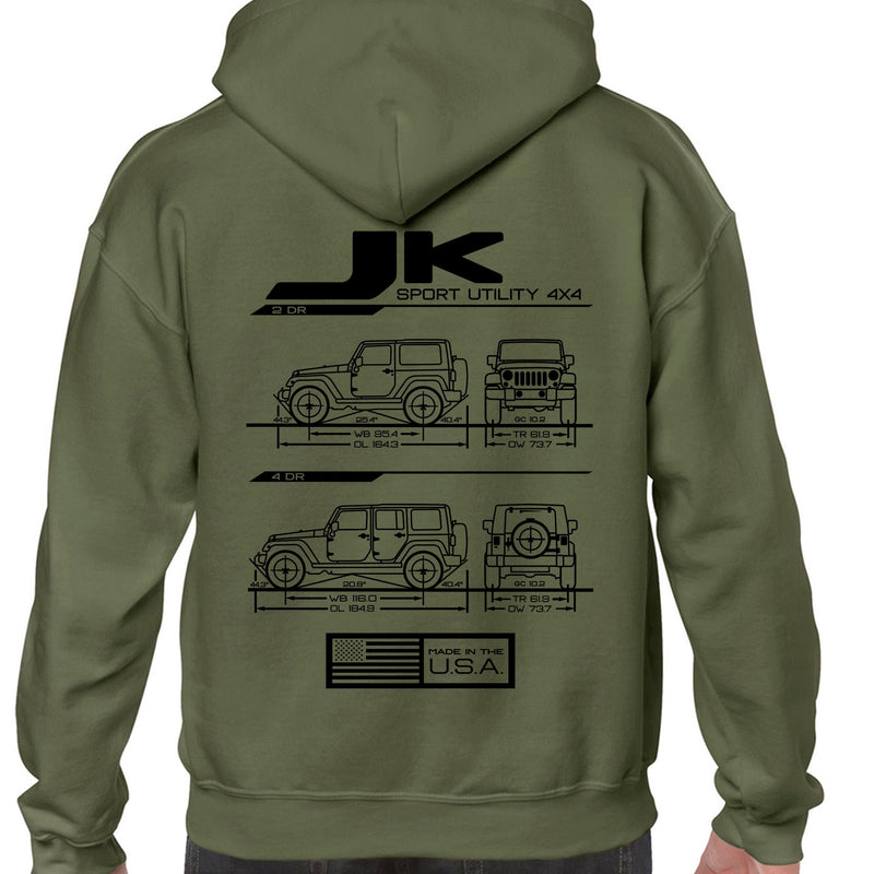 Load image into Gallery viewer, JK Blueprint Pullover Hoodie
