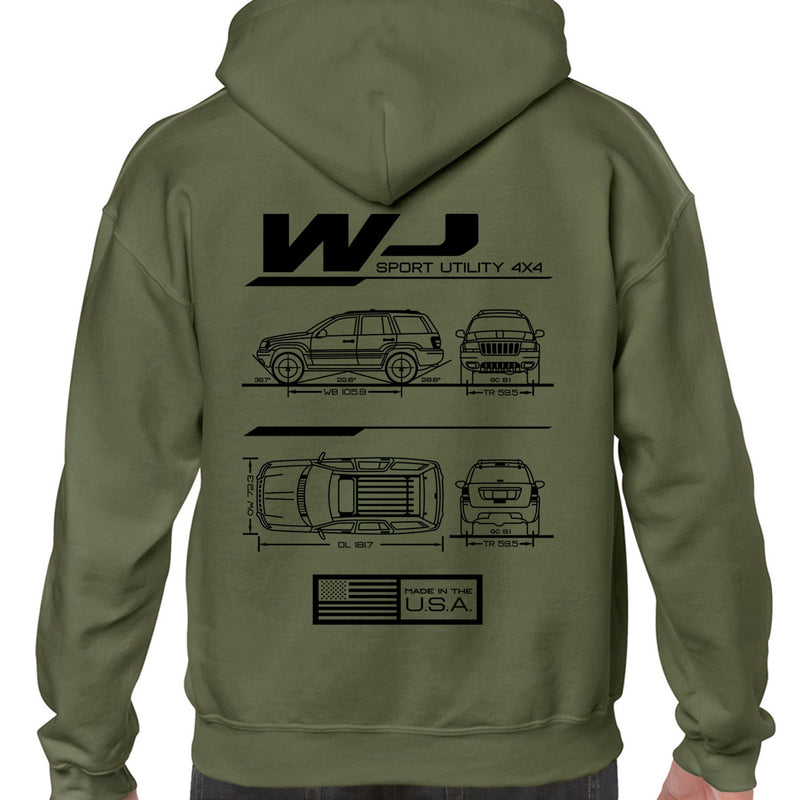 Load image into Gallery viewer, WJ Blueprint Pullover Hoodie
