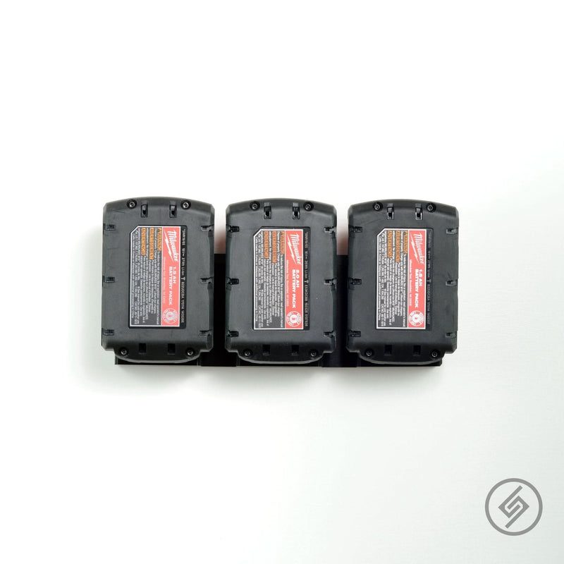 Load image into Gallery viewer, Milwaukee M18 Battery Wall Storage Rack (3 Battery Capacity)

