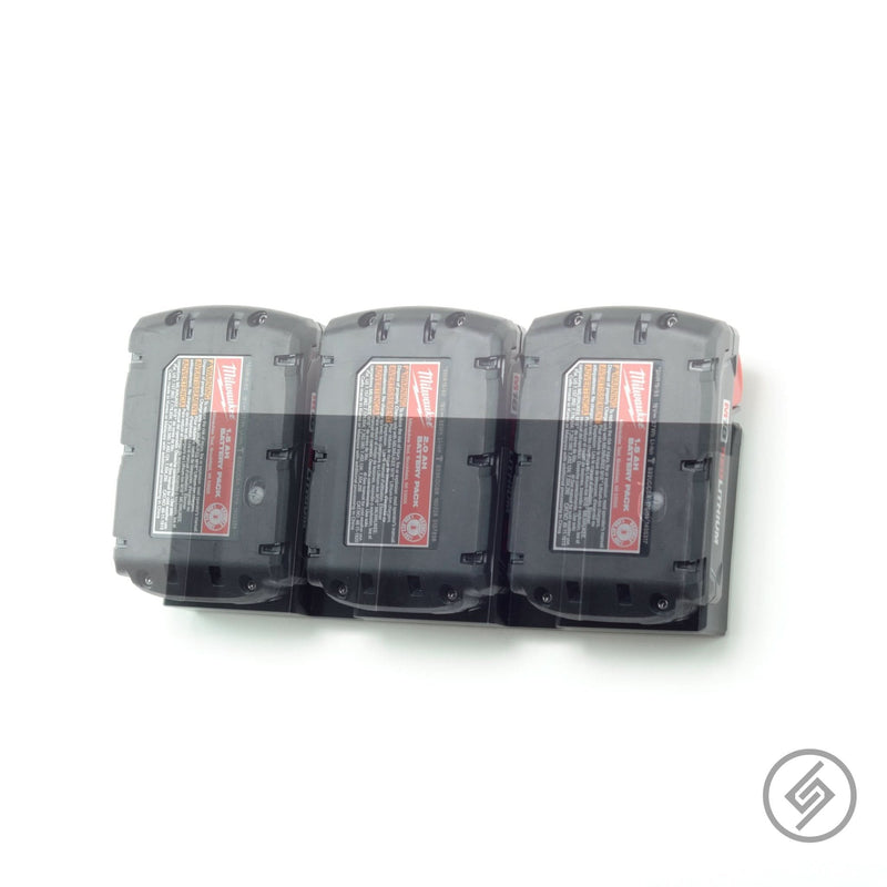 Load image into Gallery viewer, Milwaukee M18 Battery Wall Storage Rack (3 Battery Capacity)
