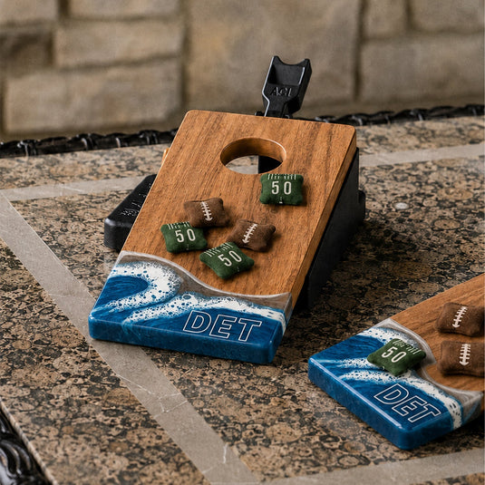 Mini Tabletop Resin Cornhole Set | Gameday Collection