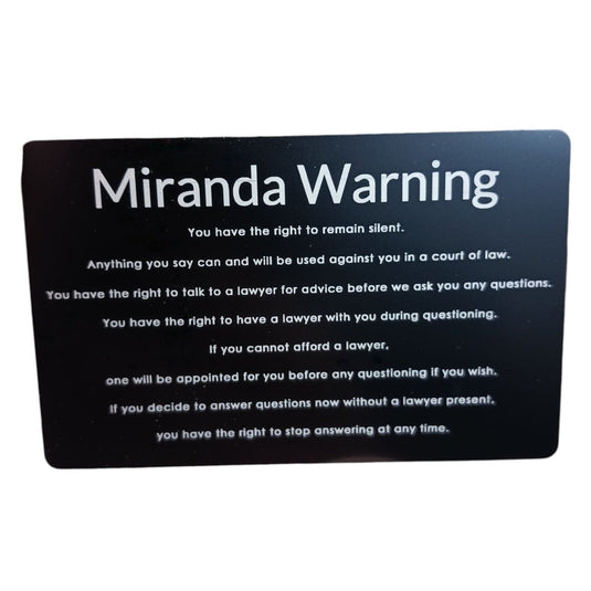 Miranda Warning Card