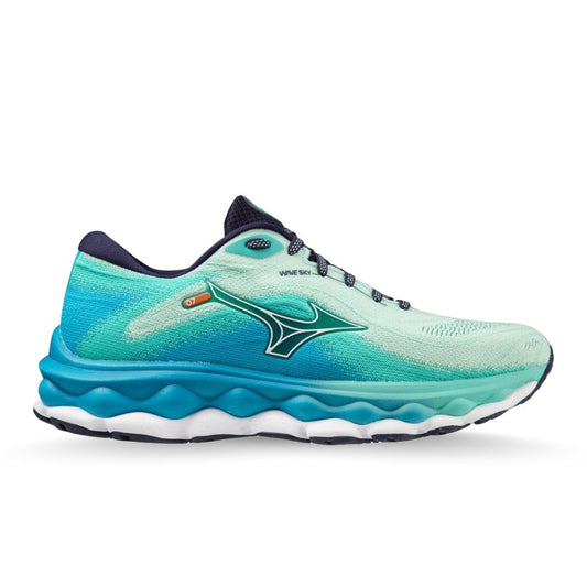 Women's Mizuno Wave Sky 7, Beveled Glass/White, 7 B Medium - Skoutley Outdoors LLC