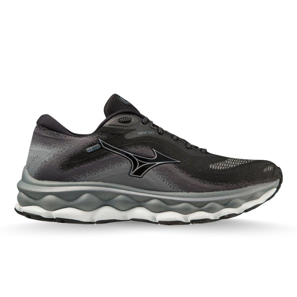 Women's Mizuno Wave Sky 7, Black/Silverstar, 6.5 B Medium - Skoutley Outdoors LLC