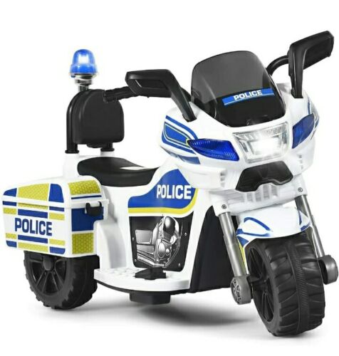 Load image into Gallery viewer, Motocicleta Eléctrica de 3 Ruedas para Niños y Niñas con Diseño de Policía para Montar en Bicicleta
