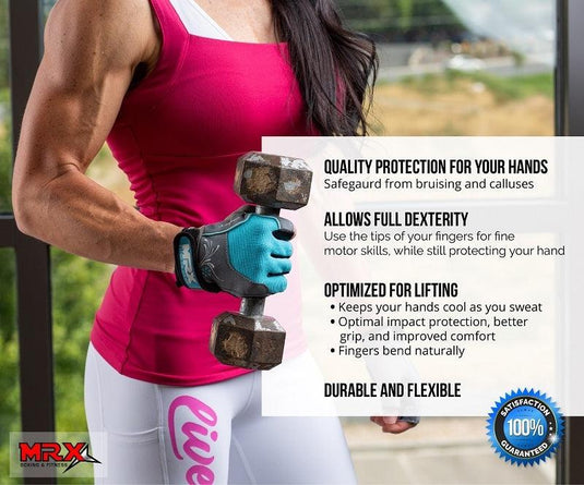 MRX Women's Weight Lifting Gloves for Gym Training and Workouts - Durable, Comfortable Grip
