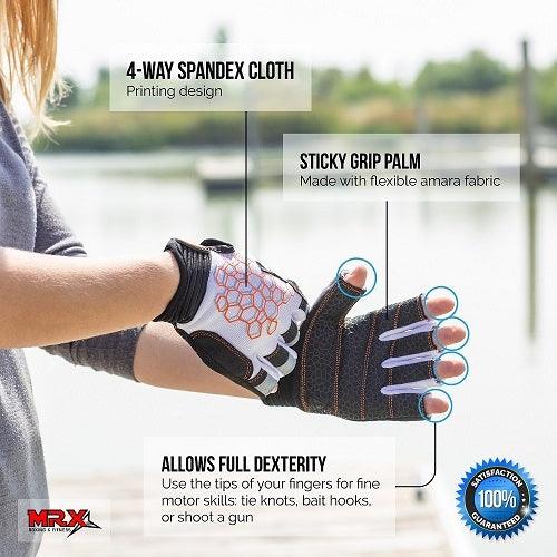 Load image into Gallery viewer, Sailing Gloves With Sticky Palm 3-4 Cut Fingers Kayaking &amp; More Unisex
