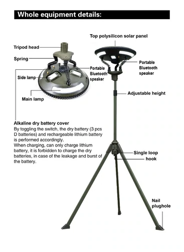 Load image into Gallery viewer, TRU De-LIGHT | Multipurpose Singing Music Solar LED Light | Garden, Camping Portable Light, Strong Bluetooth Speaker | Main Light + 3 Independent Detachable Multi Mode Lights
