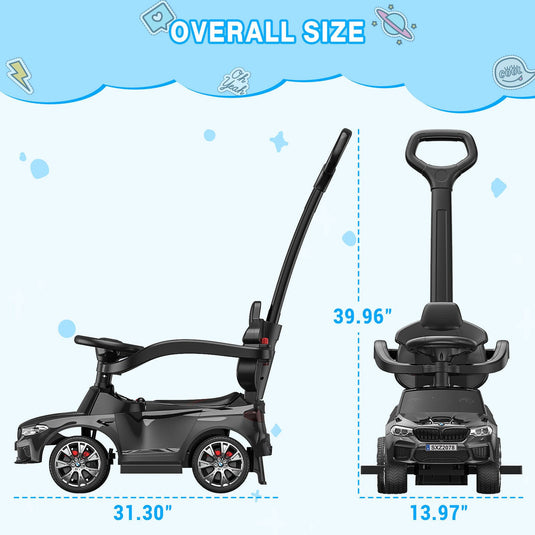 Music-Infused Ride-On Car with Safety Bar for Toddlers and Kids