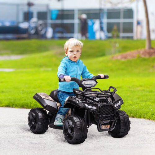 Music-Powered Black ATV for Kids Ages 18-36 Months
