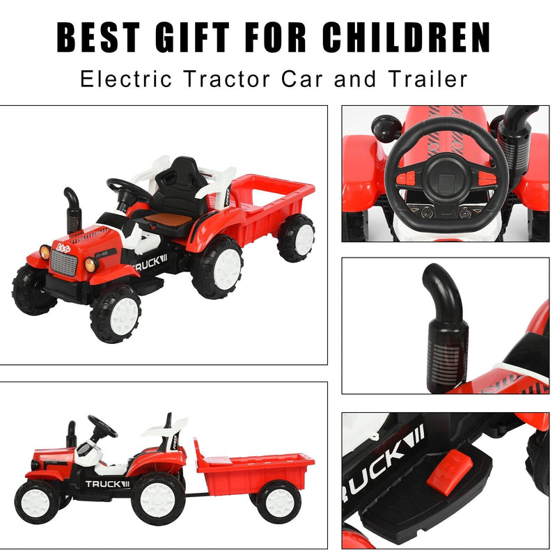 Load image into Gallery viewer, Musical Electric Tractor with Detachable Trailer - Perfect Gift for Kids with Lights and Sounds
