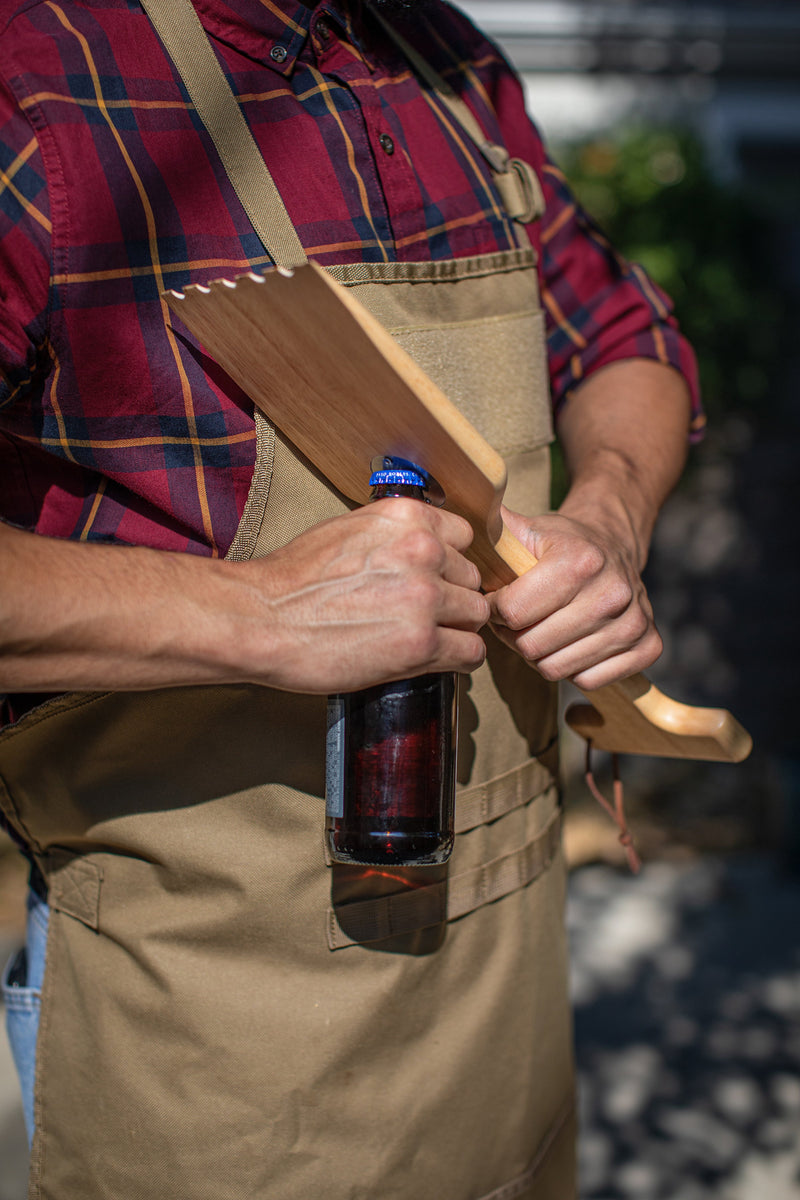 Load image into Gallery viewer, Hardwood BBQ Grill Scraper with Bottle Opener
