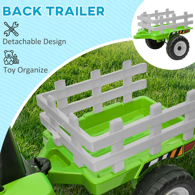 Load image into Gallery viewer, 12V Electric Tractor with Trailer and Dual Motors for Kids
