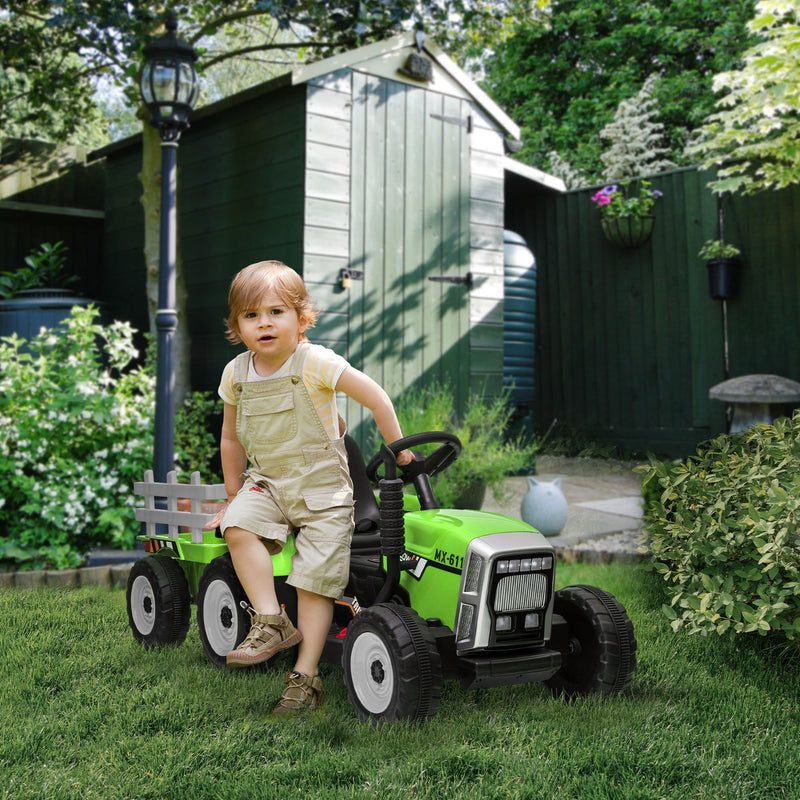 Load image into Gallery viewer, 12V Electric Tractor with Trailer and Dual Motors for Kids
