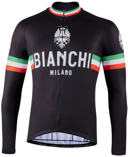 BIANCHI MILANO STORIA Black Men's Long Sleeve Jersey (S, M, L)