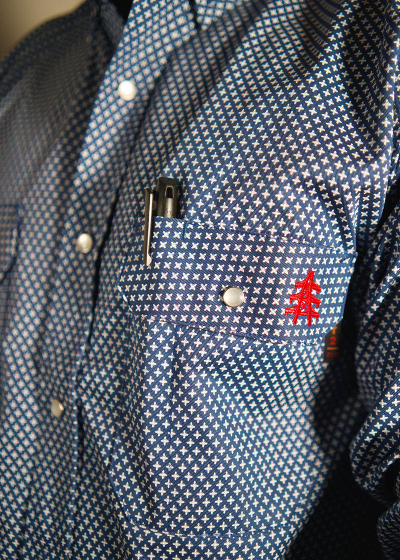 Load image into Gallery viewer, FR Pearl Snap Work Shirt - Honor Navy
