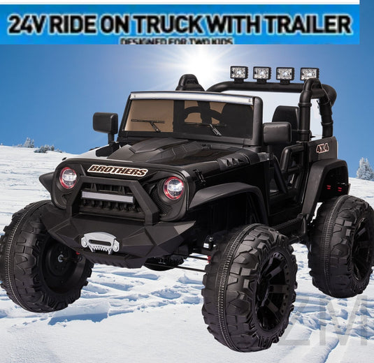 24V Electric Ride On Jeep Toy Car with USB, Bluetooth, and Remote Control for Kids