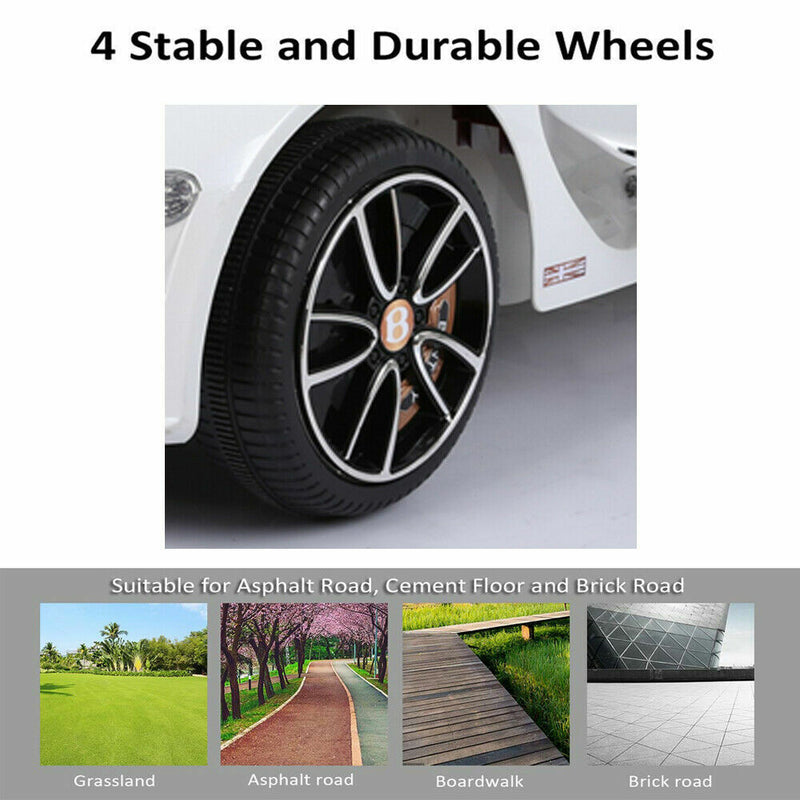 Load image into Gallery viewer, Premium White Bentley Style Kids Electric Ride On Car with Remote Control - Perfect Gift for Children
