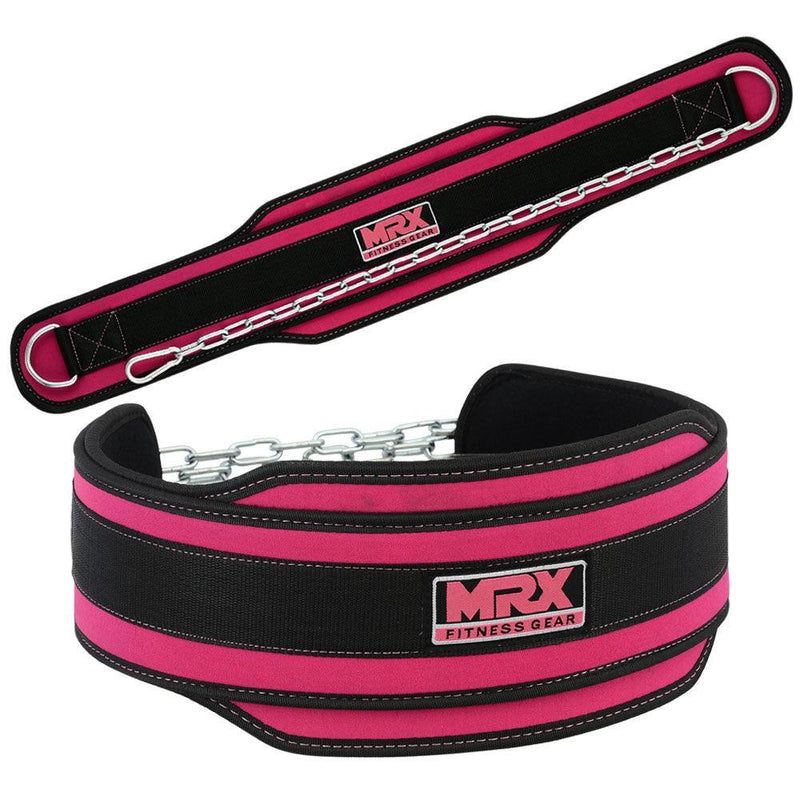 Load image into Gallery viewer, MRX Weight Lifting Nylon Dip Belt With Metal Chain Bodybuilding Gym Workout
