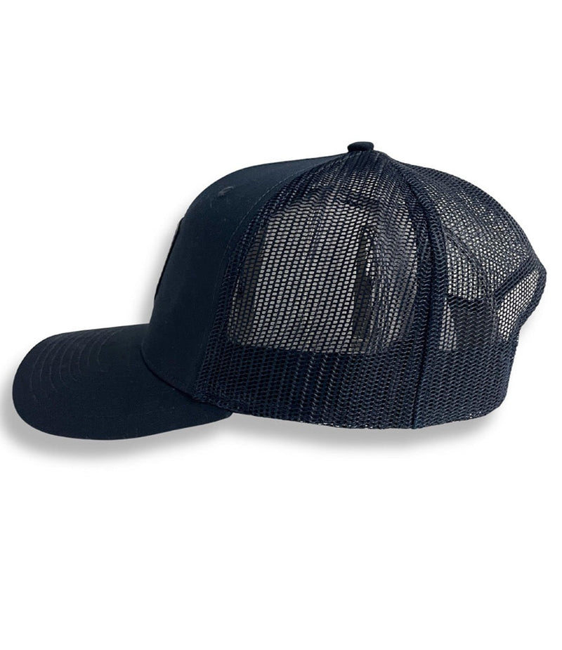 Load image into Gallery viewer, Blue and True Leather Patch Trucker
