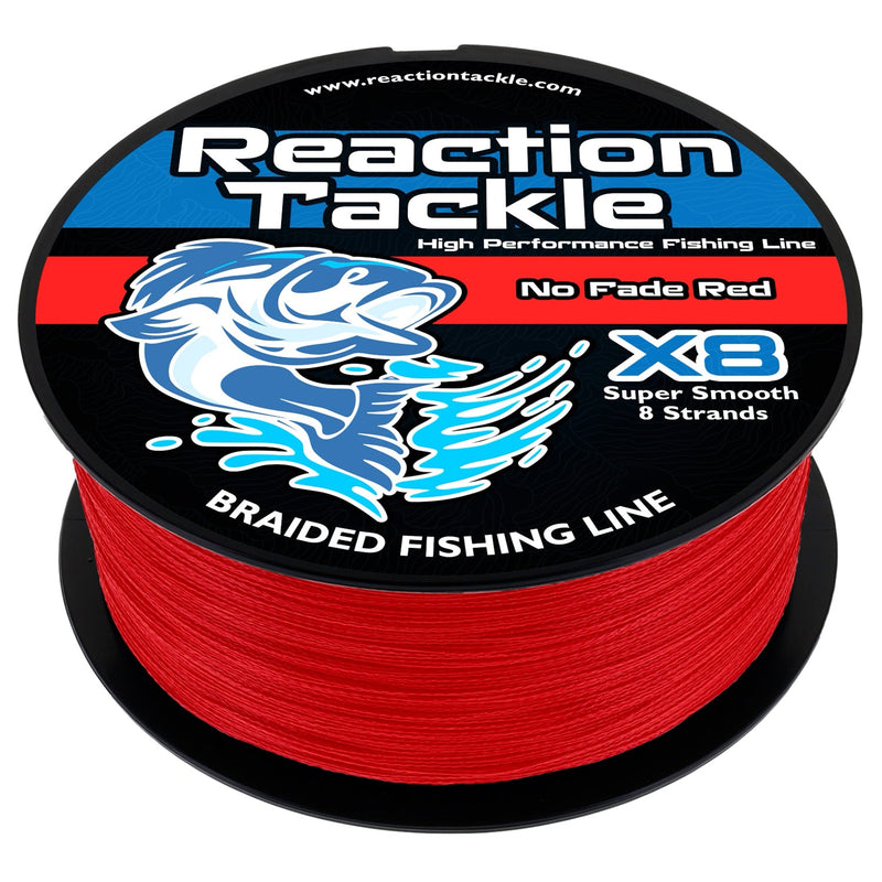 Load image into Gallery viewer, Reaction Tackle X8 Braided Fishing Line - NO FADE Red 8 Strand
