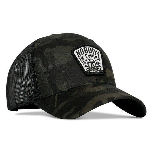 Nobody Is Coming To Save You Skull Patch Snapback Hat