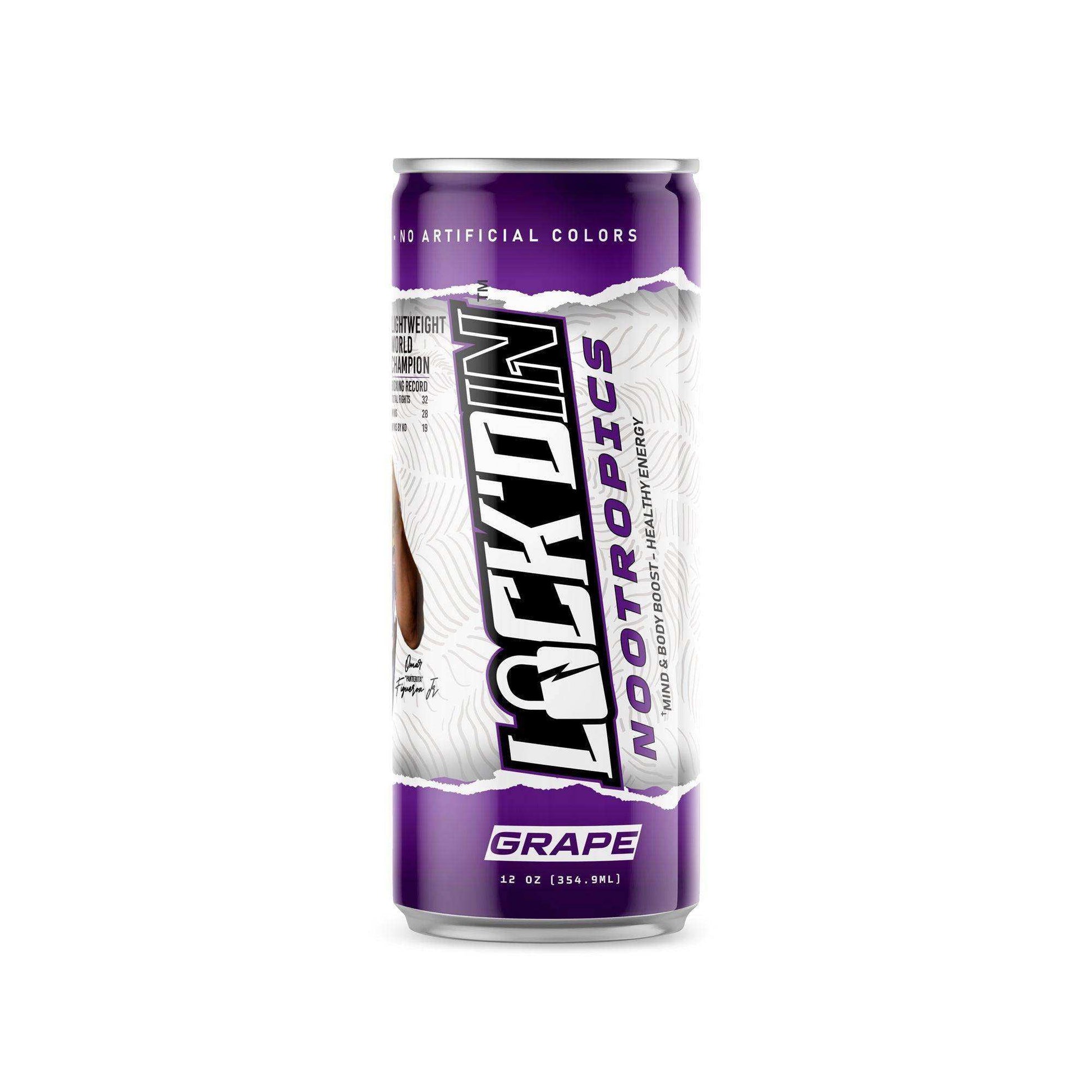 12-Pack LOCK'DIN Nootropic Performance Drink: Grape - Skoutley Outdoors LLC