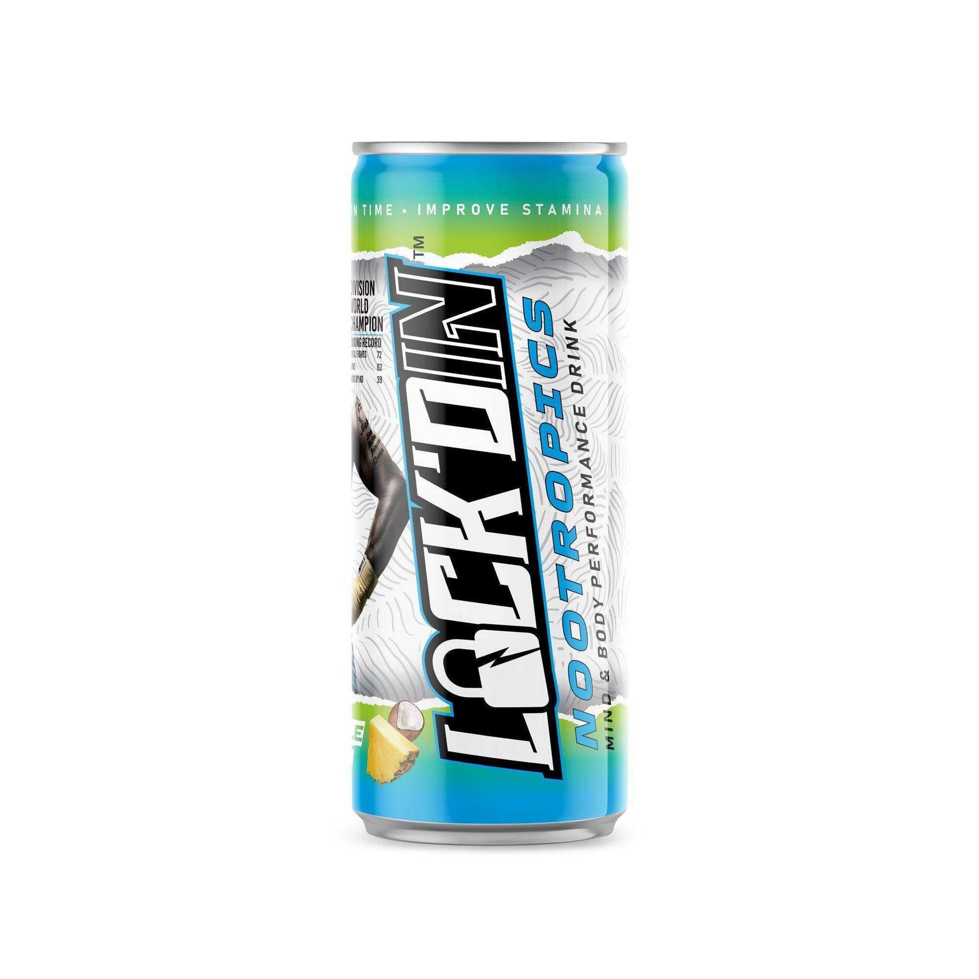 LOCK'DIN Manny Pacquiao Nootropics Performance Drink - Pineapple Coconut (Case of 12) - Skoutley Outdoors LLC