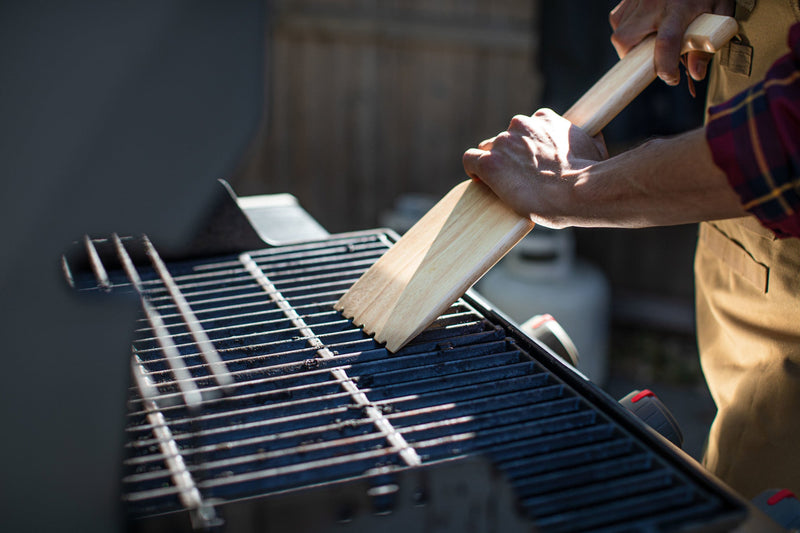 Load image into Gallery viewer, Hardwood BBQ Grill Scraper with Bottle Opener
