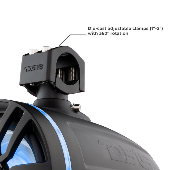 Load image into Gallery viewer, NXL 8" Marine Water Resistant Wakeboard Tower Speakers with Integrated RGB LED Lights 375 Watts
