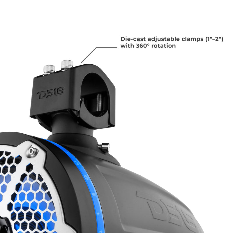 Load image into Gallery viewer, NXL 6.5" Neodymium Marine and Powersports Towers with Built-in Passive Radiator, 1" Driver and LED RGB Lights 150 Watts Rms
