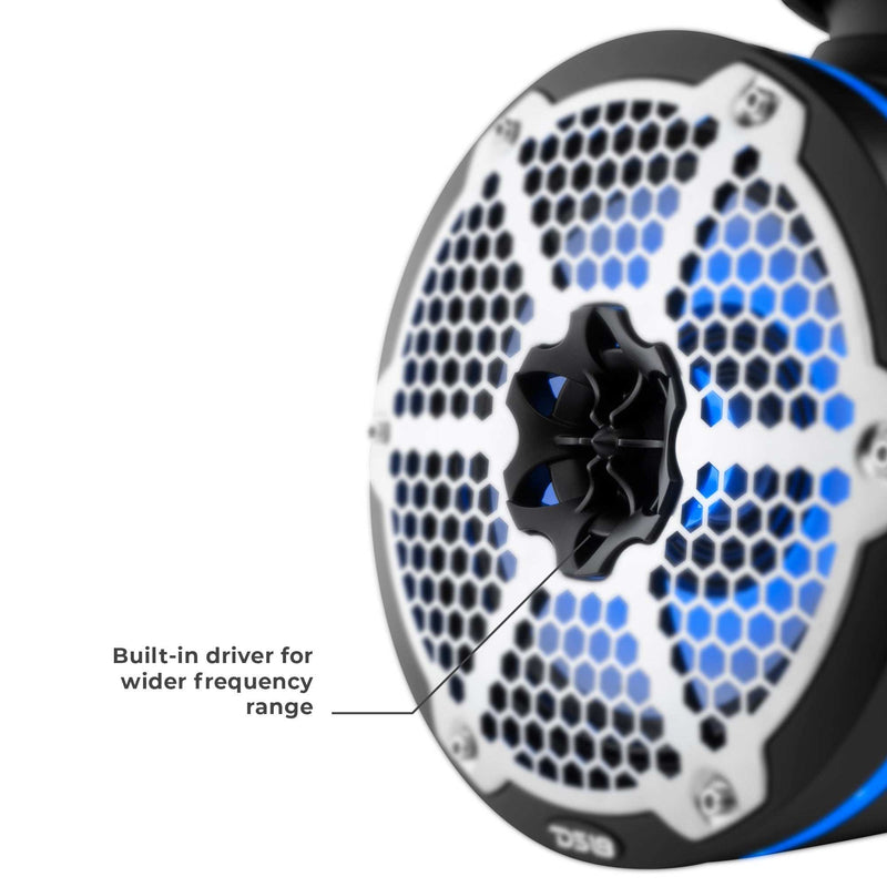 Load image into Gallery viewer, NXL 8&quot; Neodymium Marine and Powersports Towers with Built-in Passive Radiator, 1&quot; Driver and LED RGB Lights 180 Watts Rms - Skoutley Outdoors LLC
