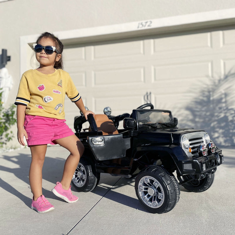 Load image into Gallery viewer, Off-Road Adventure 12V Battery-Powered Jeep Truck for Kids with Remote Control, MP3 Player, and Lights
