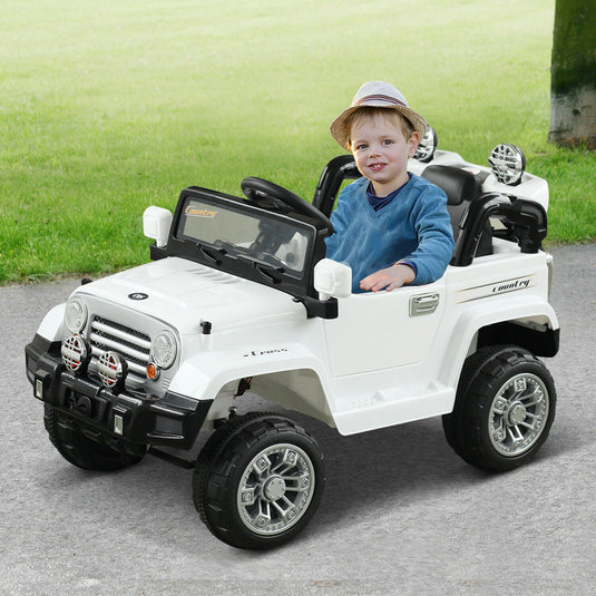 Off-Road Battery-Powered Jeep Truck for Kids with Remote Control, MP3 Player, and Lights - 12V