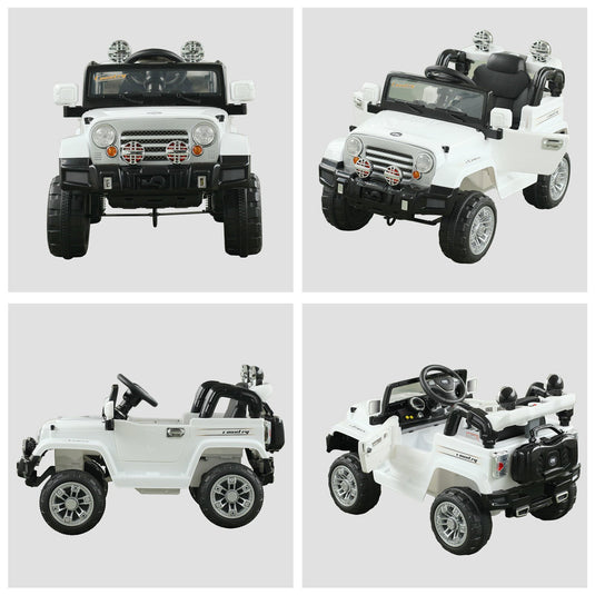 Off-Road Battery-Powered Jeep Truck for Kids with Remote Control, MP3 Player, and Lights - 12V