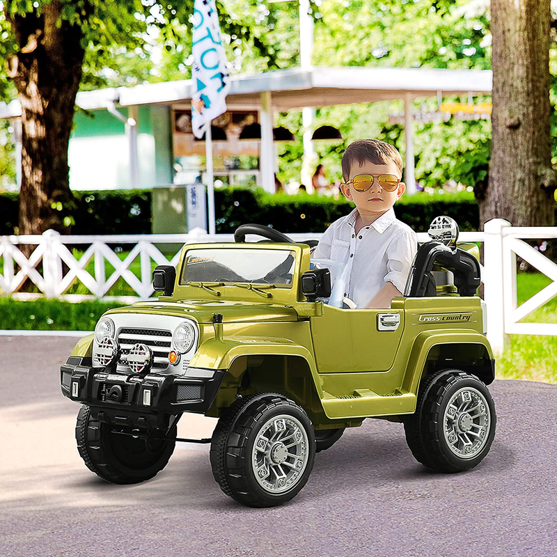 Load image into Gallery viewer, Off-Road Truck Ride-On Car with MP3, Horn, Steering Wheel, and Remote Control for Kids
