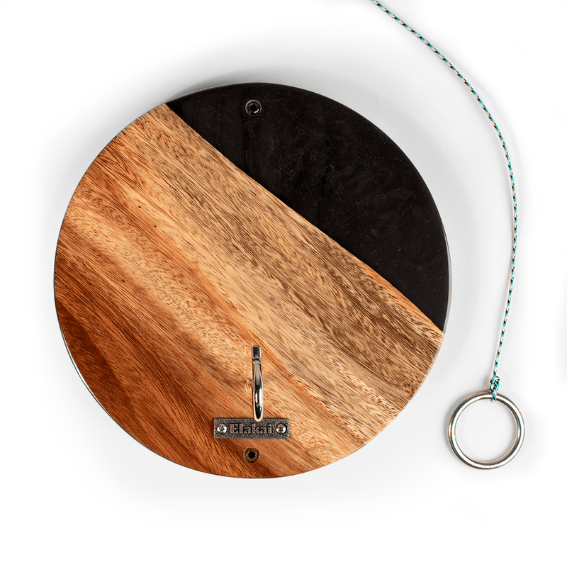 Load image into Gallery viewer, One of a Kind Black Epoxy Resin Live-Edge Wood Hook and Ring Toss Game
