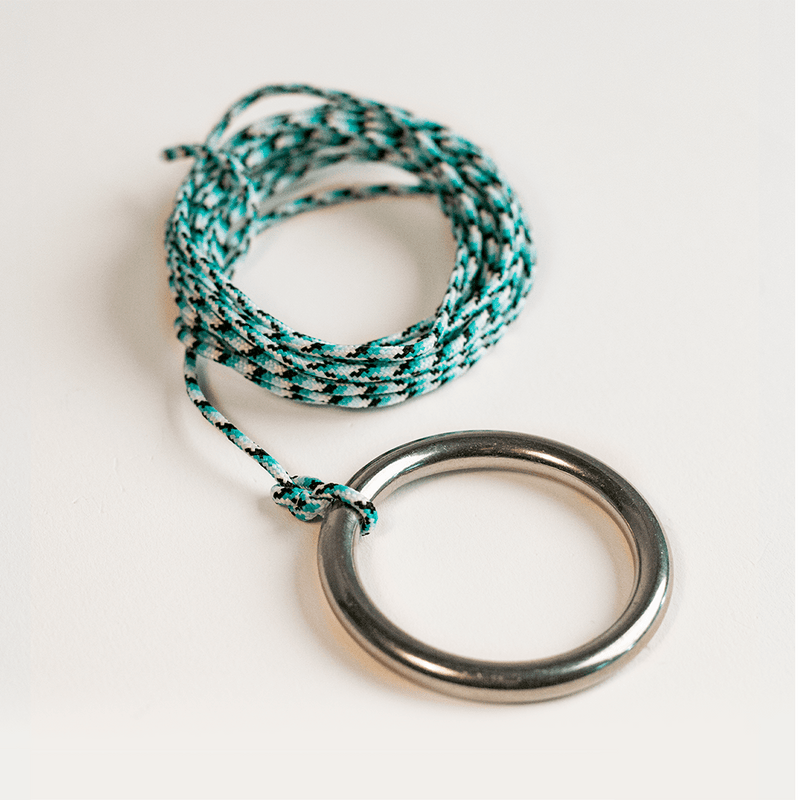 Load image into Gallery viewer, One of a Kind Blue Pearl Epoxy Resin Live-Edge Wood Hook and Ring Toss Game
