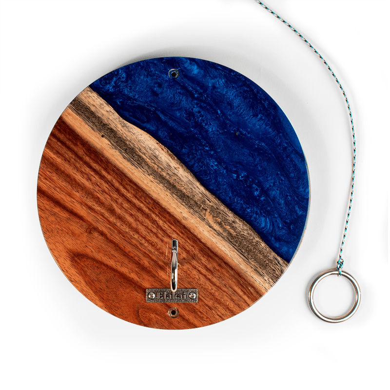 Load image into Gallery viewer, One of a Kind Blue Pearl Epoxy Resin Live-Edge Wood Hook and Ring Toss Game

