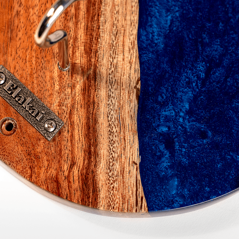 Load image into Gallery viewer, One of a Kind Blue Pearl Epoxy Resin Live-Edge Wood Hook and Ring Toss Game
